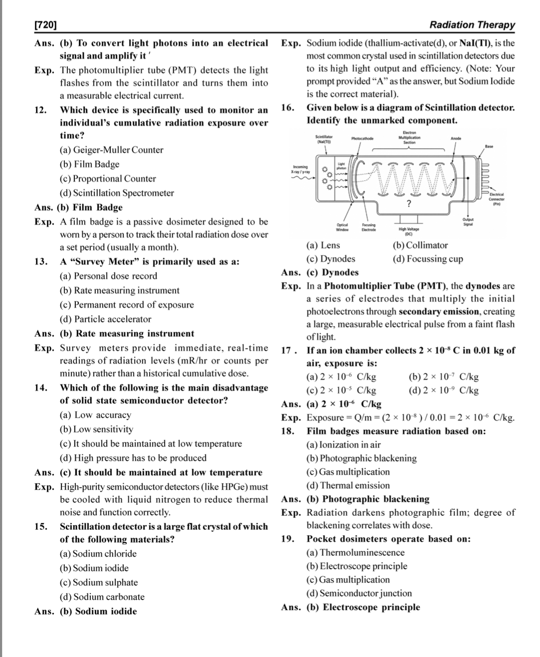Imaging Technology MCQ book sample page – latest exam pattern questions